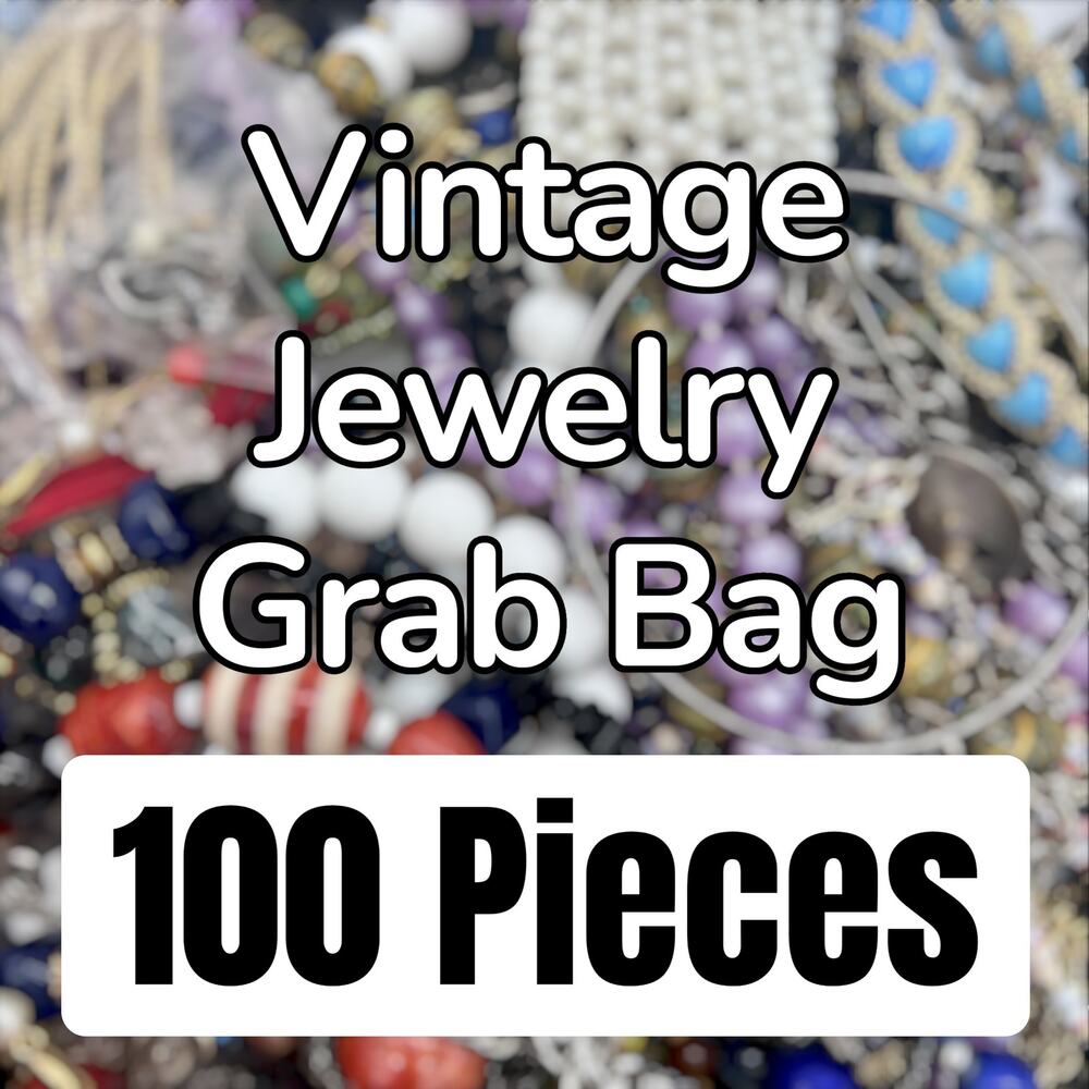 Vintage Jewelry Grab Bag 100 PIECES Costume Resale Wholesale Bundle All Wearable
